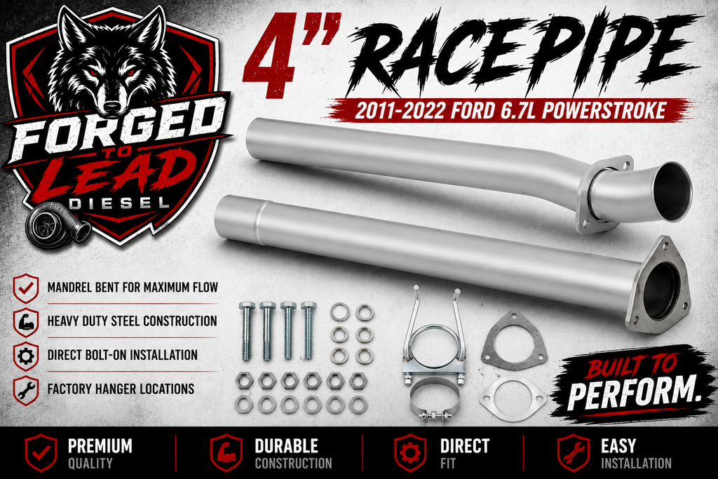 2011-2022 Ford 6.7L Powerstroke 4" DPF delete Race Pipe | F-250, F-350, F-450