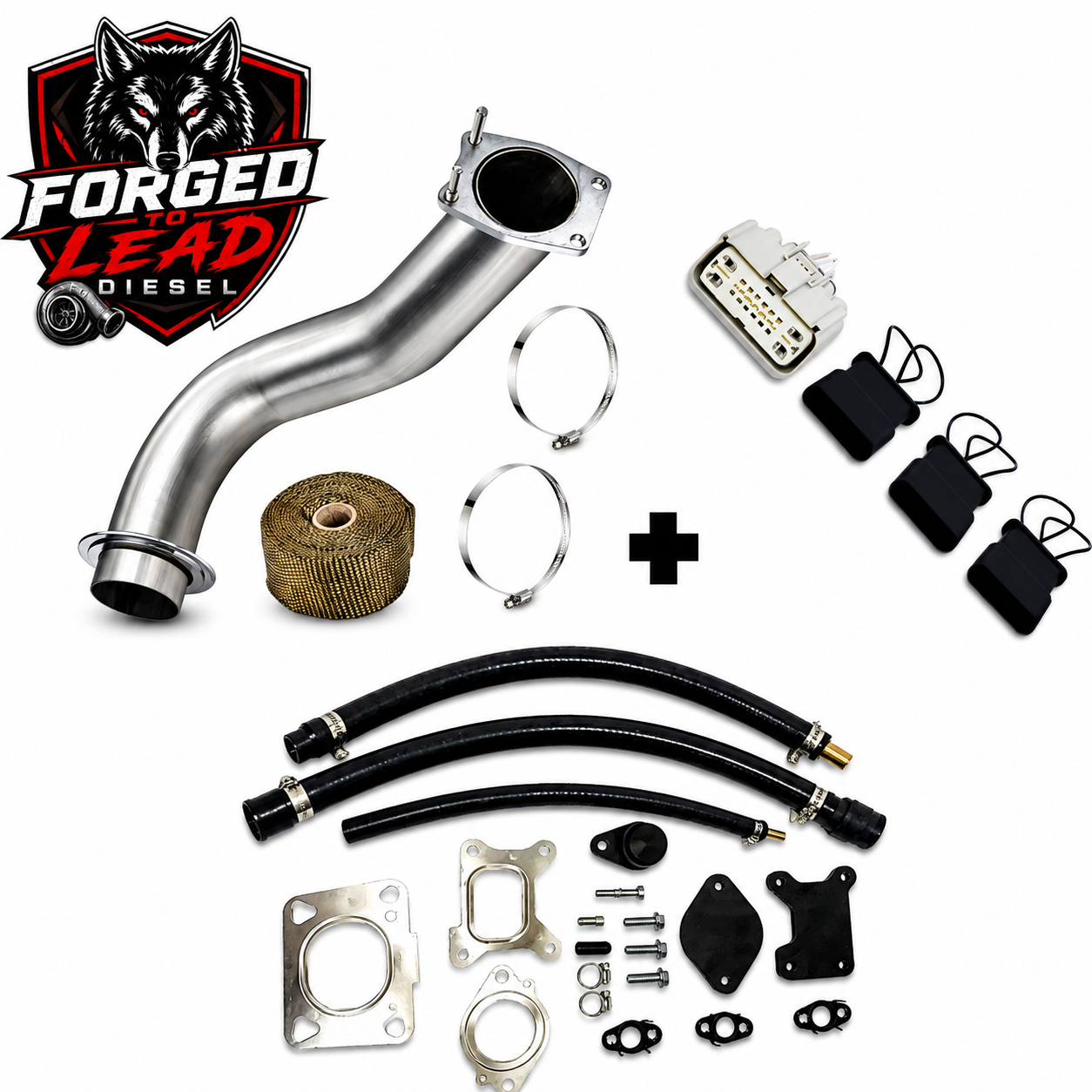 2017-2019 Chevy/GMC 6.6L L5P Duramax 4" DPF Delete Pipe, 3.5" Downpipe & EGR Delete Kit
