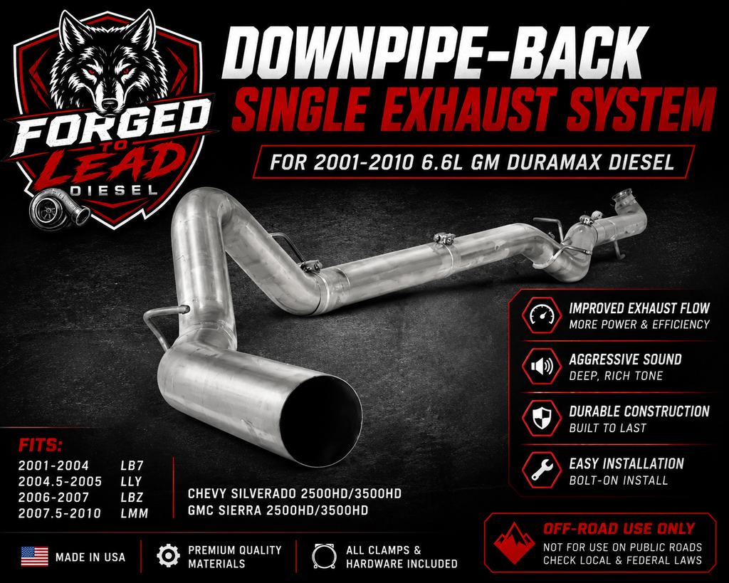 2001-2010 GM Duramax 6.6L Diesel | Downpipe-Back Single Exhaust System
