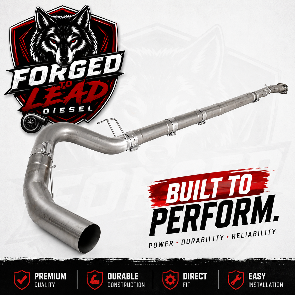 2008-2010 Ford 6.4L Powerstroke 5" Downpipe Back DPF Delete Pipe
