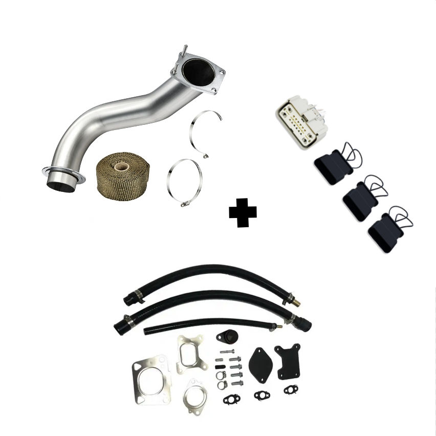 2017-2019 Chevy/GMC 6.6L L5P Duramax 4" DPF Delete Pipe, 3.5" Downpipe & EGR Delete Kit