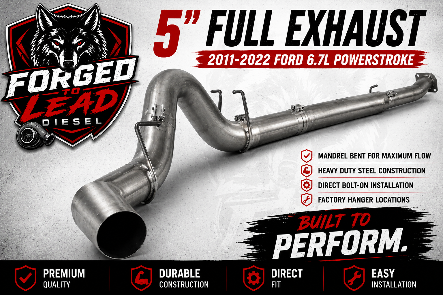 2011-2022 Ford 6.7L Powerstoke Full 5" Stainless Exhaust