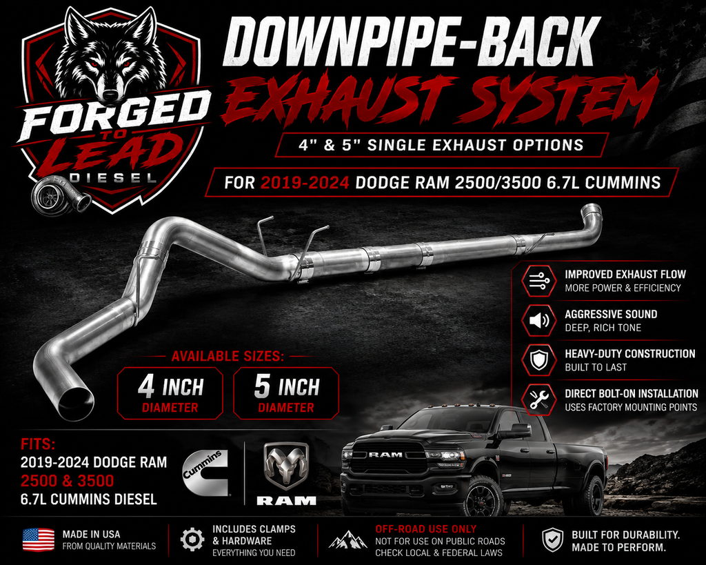 2019-2024 Dodge Ram 2500/3500 6.7L Cummins | 4" Downpipe-Back Exhaust System