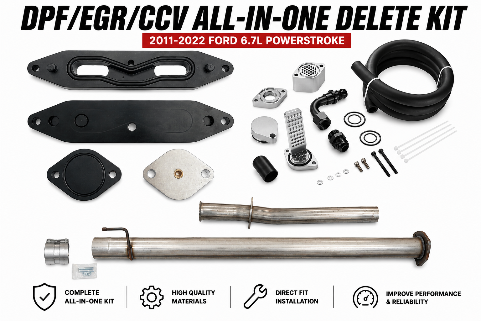 2011-2022 Ford 6.7 Powerstroke DPF/EGR/CCV All-in-One Delete Kit